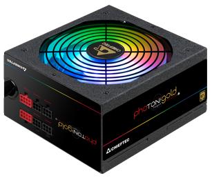 Блок питания Chieftec Photon Gold GDP-650C-RGB (ATX 2.3, 650W, >90 efficiency, Active PFC, ARGB Rainbow 140mm fan, Cable Management) Retail