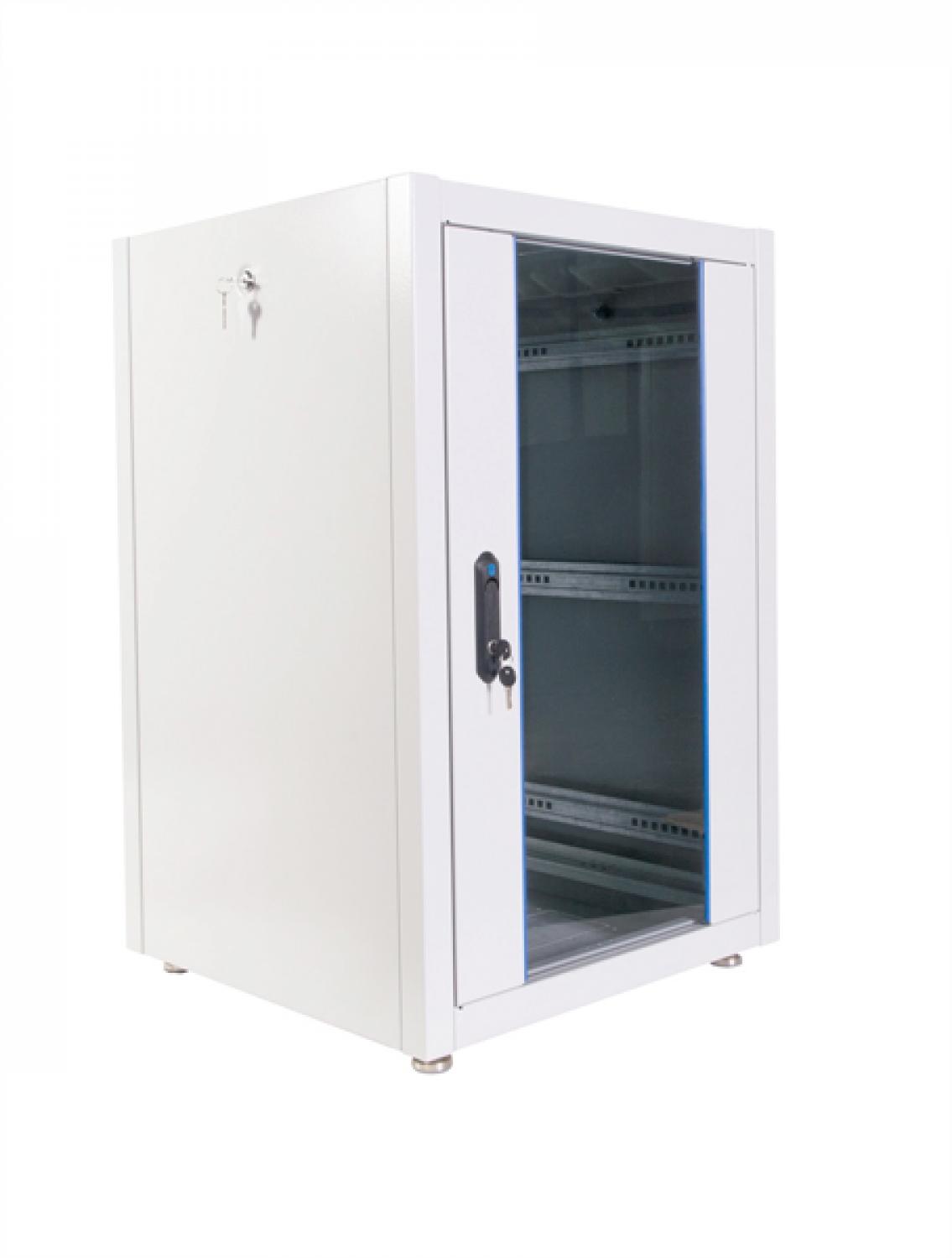  Шкаф телекоммуникационный напольный ЭКОНОМ 18U (600  600) дверь стекло, дверь металл