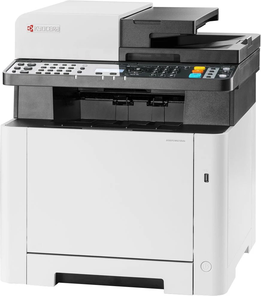 Kyocera Ecosys MA2100cfx A4, МФУ, лазерное, цветное, 21стр/мин, 1200dpi, 800МГц, 512Мб, 50АПД, 250+50, AirPrint/USB/Ethernet , 1500стр/картридж, (110C0B3NL0)