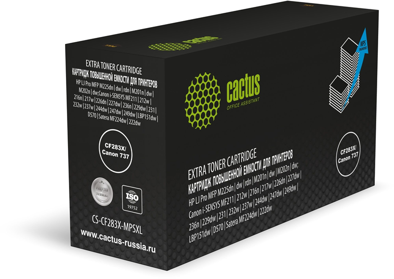 Картридж лазерный Cactus CS-CF283X-MPSXL CF283X/Canon 737 черный (8000стр.) для HP LJ Pro MFP M225dn/dw/rdn/M201n/dw/M202n/dw;Canon i-SENSYS MF211/212w/216n/217w/226dn/227dw/236n/229dw/231/232w/237w/244dw/247dw/249dw/L Картридж лазерный Cactus CS-CF283X-MPSXL CF283X/Canon 737 черный (8000стр.) для HP LJ Pro MFP M225dn/dw/rdn/M201n/dw/M202n/dw;Canon i-SENSYS MF211/212w/216n/217w/226dn/227dw/236n/229dw/231/232w/237w/244dw/247dw/249dw/L