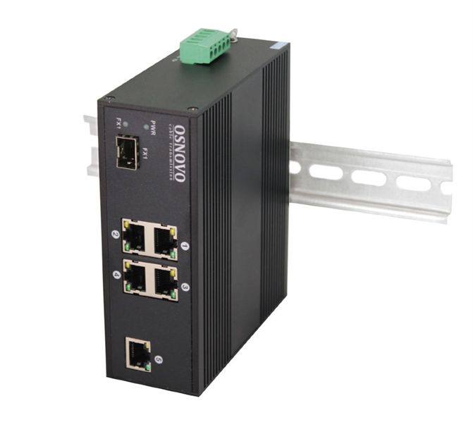 Промышленный PoE коммутатор Fast Ethernet OSNOVO SW-40501/IC Промышленный PoE коммутатор Fast Ethernet на 6 портов. Порты: 4 x FE (10/100Base-T) с PoE (до 30W) + 1 x FE (10/100Base-T) + 1 x FE SFP (100Base-X). Вход для резервного питания. Вст