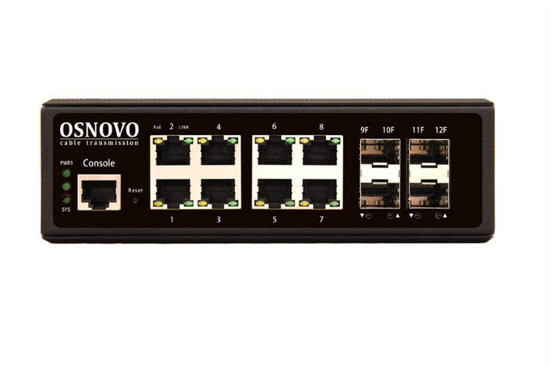 Промышленный коммутатор Gigabit Ethernet OSNOVO SW-70804/IL Промышленный управляемый (L2+) коммутатор Gigabit Ethernet на 8 GE Rj45 + 4 GE SFP порта. Порты: 8 x GE (10/100/1000Base-T) + 4 x GE SFP (1000Base-X). Уровень управления L2 Промышленный коммутатор Gigabit Ethernet OSNOVO SW-70804/IL Промышленный управляемый (L2+) коммутатор Gigabit Ethernet на 8 GE Rj45 + 4 GE SFP порта. Порты: 8 x GE (10/100/1000Base-T) + 4 x GE SFP (1000Base-X). Уровень управления L2