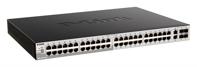 Коммутатор D-Link DGS-3130-54PS/B1A, PROJ L2+ Managed Switch with 48 10/100/1000Base-T ports and 2 10GBase-T ports and 4 10GBase-X SFP+ ports (48 PoE ports 802.3af/802.3at (30 W), PoE Budget 370W, PoE Budget wit