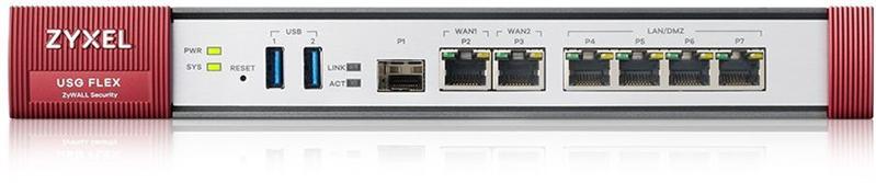  Межсетевой экран Zyxel USG FLEX 200 с подписками на 1 год (AS,AV,CF,IDP, SecuReporter), Rack, 3xWAN GE (2xRJ-45 и 1xSFP), 4xLAN/DMZ GE, 2xUSB3.0, AP Controller (8/40), NebulaFlex Pro !AS+CF временно н
