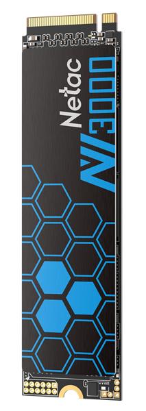 Ssd накопитель Netac SSD NV3000 1TB PCIe 3 x4 M.2 2280 NVMe 3D NAND, R/W up to 3100/2100MB/s, TBW 600TB, with heat sink, 5y wty