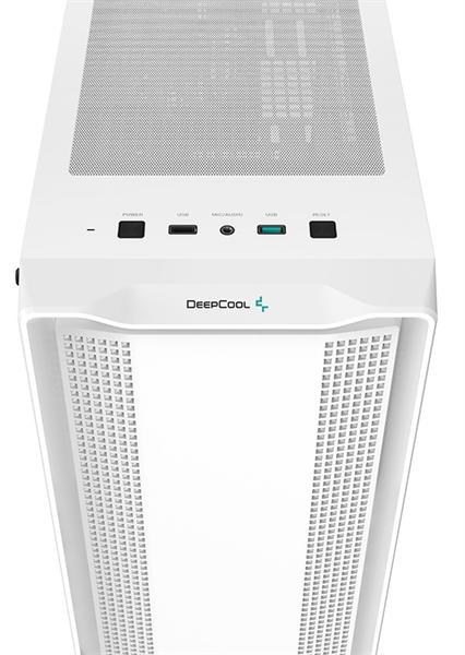Корпус Deepcool CC560 WH без БП, боковое окно (закаленное стекло), 3x120мм LED вентилятор спереди и 1x120мм LED вентилятор сзади, белый, ATX