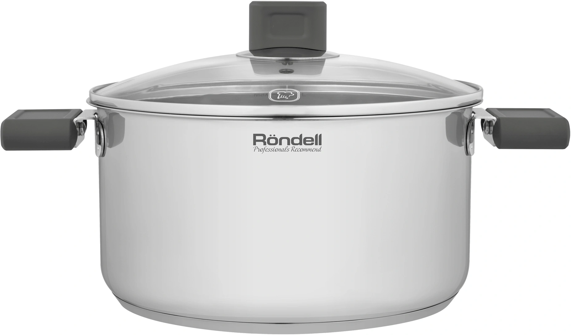 Кастрюля Rondell Quadro RDS-1597 5.1л. d=24см (с крышкой) стальной Кастрюля Rondell Quadro RDS-1597 5.1л. d=24см (с крышкой) стальной