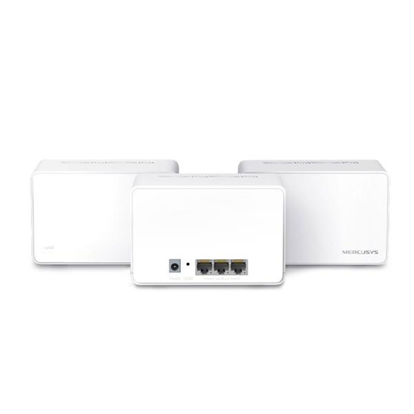 Домашний роутер MERCUSYS AX3000 Домашняя Mesh Wi-Fi 6 система, до 574 Мбит/с на 2,4 ГГц + до 2402 Мбит/с на 5 ГГц, встр. антенны, 3 гиг. порта на каждом модуле с автораспознаванием WAN/LAN, 3 шт.
