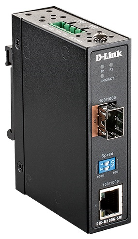 Промышленный медиаконвертер D-Link Промышленный медиаконвертер 1000Base-T / 1000Base-X SFP, - 40°..70°C, корпус металл IP30, установка на DIN-рейку