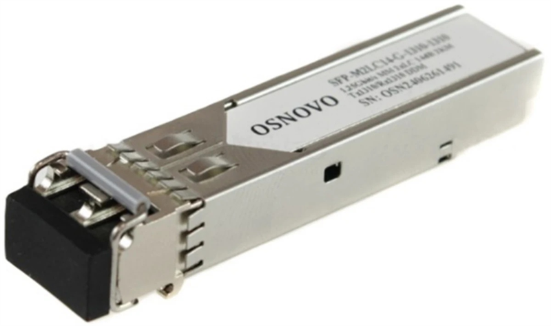 Oптический SFP модуль OSNOVO SFP-M2LC14-G-1310-1310 Оптический SFP Модуль. Два волокна Multi Mode. Скорость: до 1.25 Гбит/c. Тип разъема: 2xLC. Оптический бюджет: 14дБ. Расстояние передачи - до 2км. Рабочая длина волны,нм