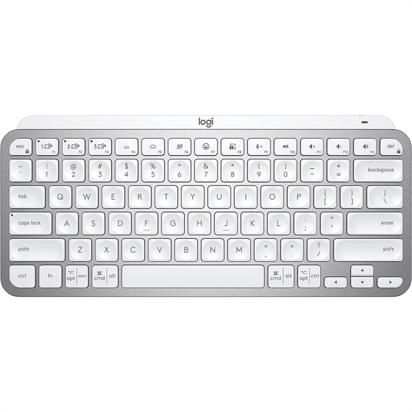 Клавиатура Logitech Wireless MX Keys Mini, Bluetooth, PALE GREY, Rus/Eng, [920-010502]