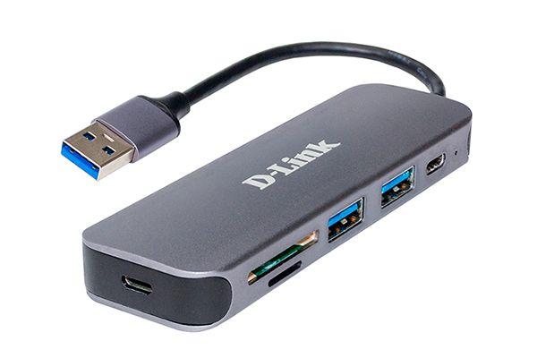 Usb концентратор D-Link DUB-1325/A2A, 2-port USB 3.0, USB Type-C port, SD and microSD card slots Hub.2 downstream USB type A (female) ports, 1 downstream USB type C (female) port, 1 upstream USB type A (male), 1 SD