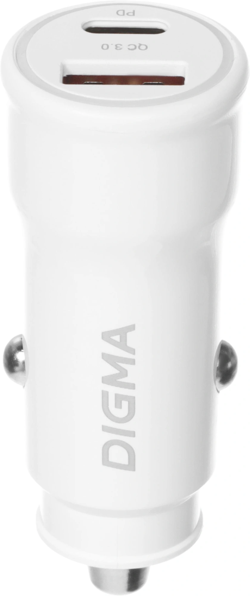 Автомобильное зар./устр. Digma DGC2С 20W 3A (PD+QC) USB-C/USB-A белый (DGC2C0HX12WH) Автомобильное зар./устр. Digma DGC2С 20W 3A (PD+QC) USB-C/USB-A белый (DGC2C0HX12WH)