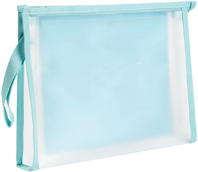 Папка на молнии Deli PP109BLUE A4 ЭВА прозрачный внутр. цвет молнии голубой 2 внутр. кармана