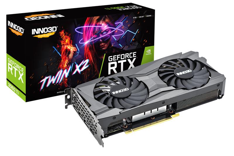 Видеокарта INNO3D RTX 3060 Ti Twin X2//RTX3060Ti, HDMI, DP*3, 8G,D6