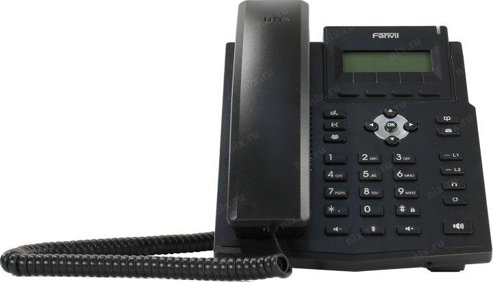  Fanvil IP телефон, 2xEthernet 10/100, LCD 128x48, 2 аккаунта SIP, G722, Opus, Ipv-6, порт для гарнитуры, книга на 1000 записей,блок питания