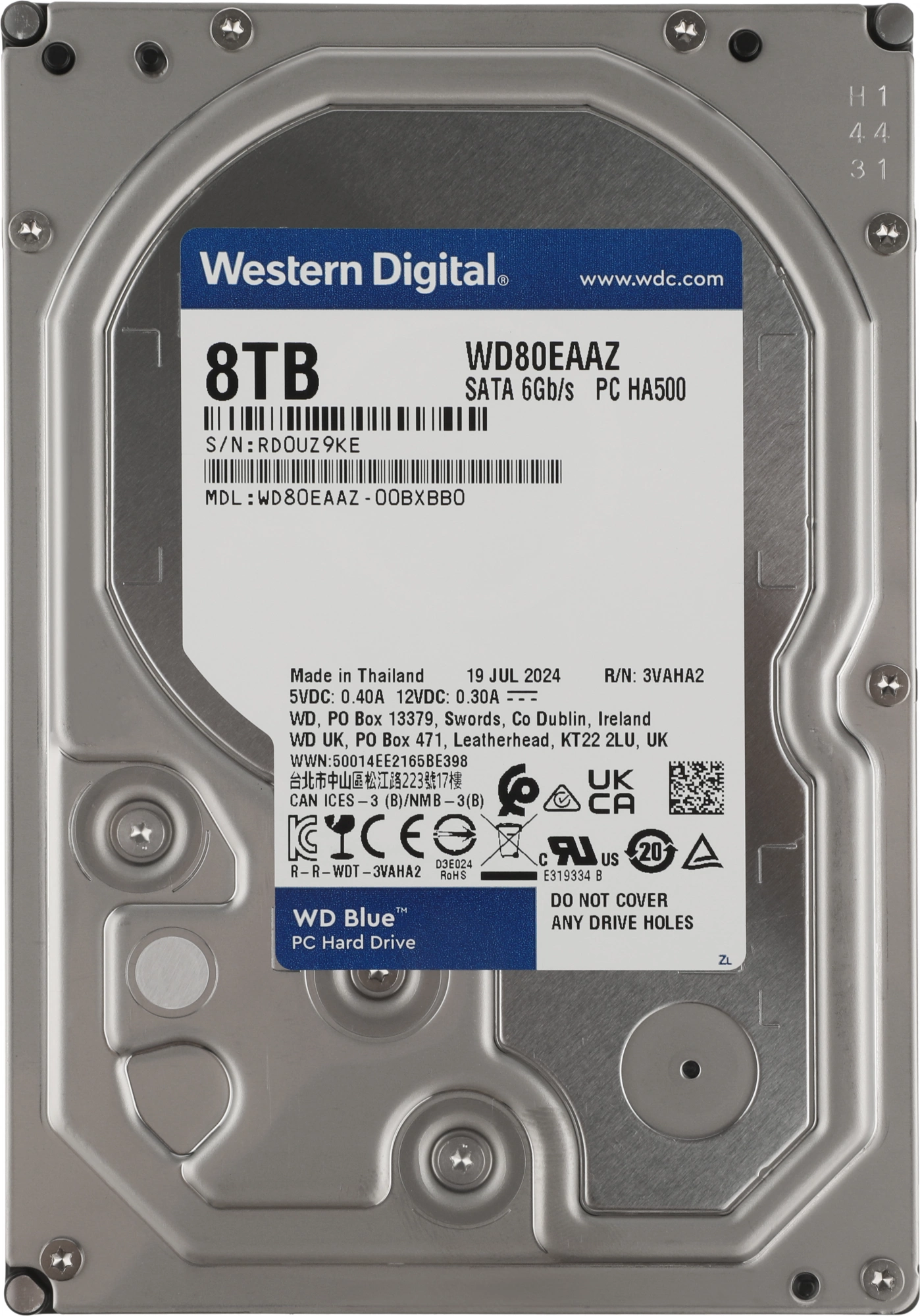 Жесткий диск Western Digital 3.5" 8TB WD Blue PC HDD WD80EAAZ SATA 6Gb/s - 5640 rpm Жесткий диск Western Digital 3.5" 8TB WD Blue PC HDD WD80EAAZ SATA 6Gb/s - 5640 rpm