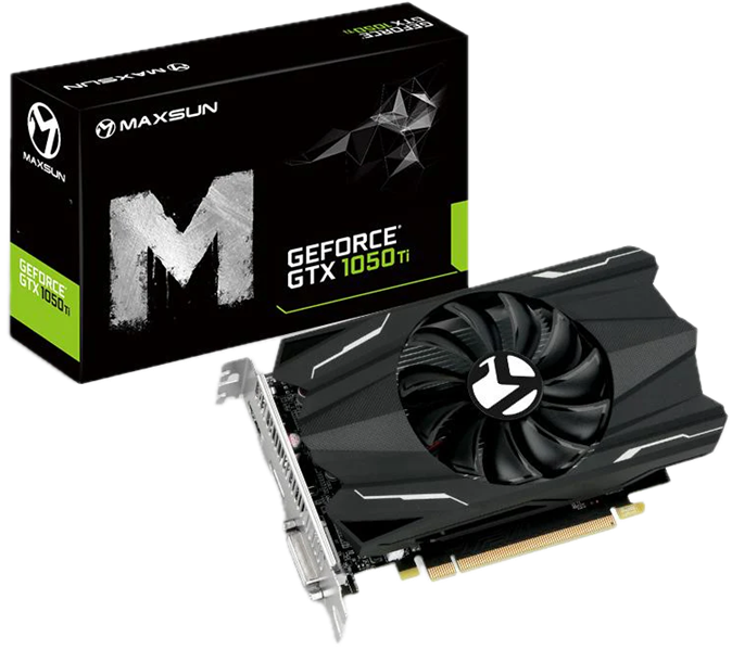 Видеокарта MAXSUN MS-GTX1050Ti TF 4G//GTX1050Ti HDMI, DP, DVI, 4G, D5 Видеокарта MAXSUN MS-GTX1050Ti TF 4G//GTX1050Ti HDMI, DP, DVI, 4G, D5