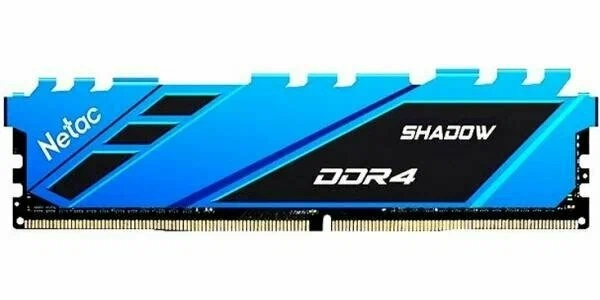 Оперативная память Netac Shadow 16GB DDR4-2666 (PC4-21300) C19 19-19-19-43 1.2V Memory module (DIMM) Blue Оперативная память Netac Shadow 16GB DDR4-2666 (PC4-21300) C19 19-19-19-43 1.2V Memory module (DIMM) Blue