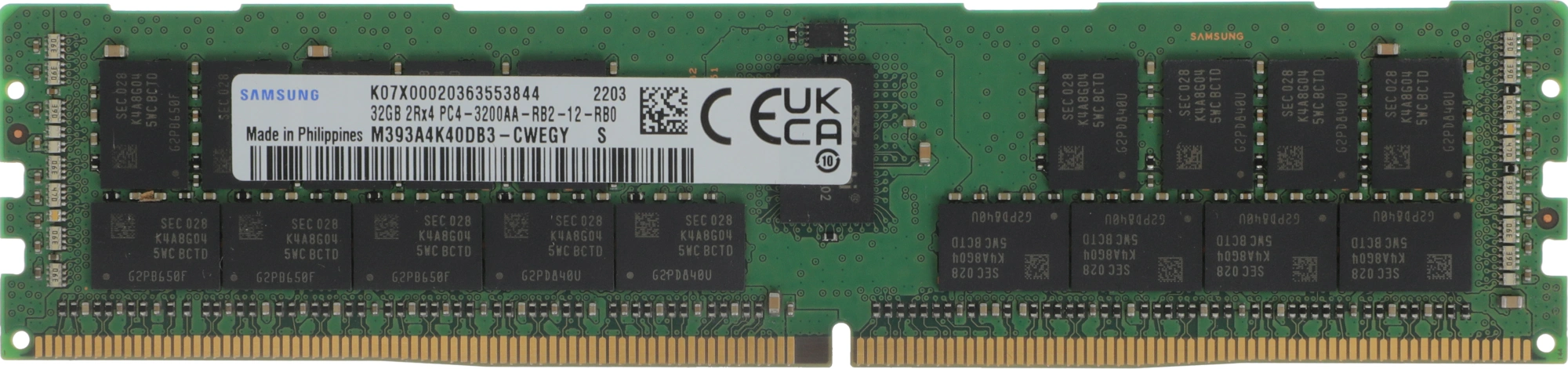 Память DDR4 Samsung M393A4K40DB3-CWE 32Gb RDIMM ECC Reg Original Non Pull PC4-25600 CL22 3200MHz