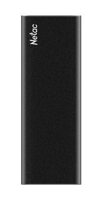 Ssd накопитель Netac Z SLIM Black 1TB USB 3.2 Gen 2 Type-C External SSD, R/W up to 550MB/480MB/s,with USB-C to USB-A cable and USB-A to USB-C adapter 3Y wty