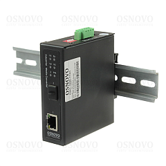 Медиаконвертер OSNOVO OMC-1000-11X/I Промышленный компактный медиаконвертер Gigabit Ethernet. Порты: 1 x GE (10/100/1000Base-T), 1 x GE SFP (100/1000Base-X). Поддержка режима CCTV: Увеличение расстояния передачи дан