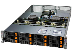 Сервер Supermicro SuperServer 2U 621H-TN12R 2x6526Y/ 4x64Gb/ 1xPM9A3 960GB NVMe/ 2x10GbE 2x10GbSFP+/ 12 NVME cable kit / 6th config