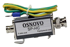 Устройство грозозащиты OSNOVO SP-HC SP-HC Устройство грозозащиты цепей видео HDCVI/HDTVI/AHD одноканальное для коаксиального кабеля. Двухступенчатая защита. Полоса пропускания видеосигнала до 80MHz. Максимальное длительное