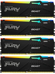 Модуль памяти Kingston 128GB DDR5 5600MHz DIMM FURY Beast Black RGB (4х32gb), CL40