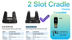 Двухслотовый зарядный и коммуникационный кредл M3 Mobile ASSY: UL20/UL30 2-Slot charging & Ethernet USB host client cradle for 1xUL20 & 1xUL20 spare battery. Requires power supply (UL20-PWSP-2XX; sold separately)