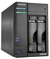сетевое хранилище ASUSTOR AS6602T 2-Bay NAS/Media player/Intel Celeron J4125 2.0GHz up to 2.7GHz (Quad-Core), 4GB SO-DIMM DDR4, noHDD(HDD,SSD),/2x1GbE(LAN)/3xUSB3.2,HDMI