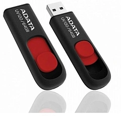 USB накопитель ADATA C008 AC008-64G-RKD USB 2.0, 64GB Black/Red, RTL (791721)