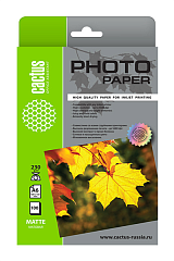 Фотобумага Cactus CS-MA6230100 10x15/230г/м2/100л./белый матовое для струйной печати