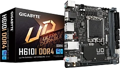 Материнская плата Gigabyte H610I DDR4, Socket 1700, Intel®Р610, 2xDDR4-3200, D-Sub+HDMI+DP+DP, 1xPCI-Ex16, 4xSATA3, 1xM.2, 8Ch Audio, 1xGLan, (4+4)xUSB2.0, (2+2)xUSB3.2, 1xPS/2, Mini-ITX, RTL {10} (834562)