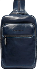 Рюкзак слинг мужской Piquadro Blue Square CA6589B2/BLU2 темно-синий натур.кожа