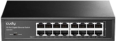 Коммутатор CUDY 16-Port Gigabit Metal Switch 16-Port Gigabit Switch, 16 Gigabit RJ45 Ports, IGMP Snooping, Loop Detection/Prevention, 802.1p/DSCP QoS, Switch/VLAN/Extend working mode DIP switch, Rack-mountable Steel Case, Power Saving, Plug & Play