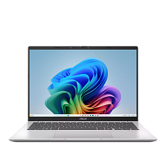 Ноутбук ASUS Vivobook 14 X1407QA-LY099W Snapdragon X X1 26 100/16GB LPDDR5X/1TB SSD/Qualcomm Adreno GPU/14" WUXGA (1920 x 1200) 16:10 Wi-Fi 6E+BT 5.3/ WIN11 HOME/1.49 kg/Cool Silver