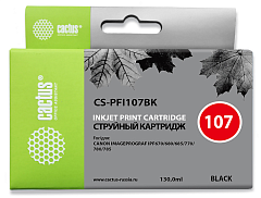 Картридж струйный Cactus CS-PFI107BK PFI-107BK черный (130мл) для Canon IP