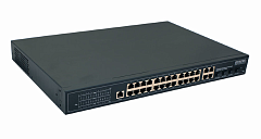 PoE Коммутатор OSNOVO SW-8244/L(400W) Управляемый L2+ PoE коммутатор Gigabit Ethernet на 24 RJ45 PoE + 4 x GE Combo Uplink порта. Порты: 2 x GE (10/100/1000Base-T) с PoE (до 90W, A+B) + 22 x GE (10/100/1000Base-T) с