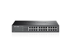  TP-Link 24-портовый гигабитный Easy Smart коммутатор, 24 порта RJ45 10/100/1000 Мбит/с, VLAN на базе MTU/порта/тэга, QoS, IGMP Snooping, 1U 13-дюймовый