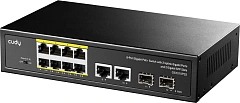 Коммутатор CUDY 8-Port Gigabit PoE+ Switch with 2 Gigabit Uplink ports and 2 Gigabit SFP slot 120W 8-10/100/1000 BASE-T Gigabit ports,2-Port 10/100/1000 BASE-T Gigabit Uplink ports, 2-1000 BASE-X SFP Slot, 8-port IEEE 802.3at PoE+ Injector