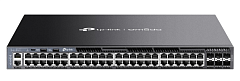 коммутатор TP-Link SG6654X, Omada 48-Port Gigabit Stackable L3 Managed Switch with 6 10GE SFP+ Slots Radius/Tacacs+ Authentication, LACP, CLI, SNMP, Dual Image/Configuration, IPv6, Dual Redundant Power Supplies