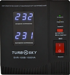 Стабилизатор напряжения Turbosky AVR-1500VA 1.5кВА однофазный черный