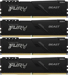 Модуль памяти Kingston 128GB Kingston DDR4 3200 DIMM FURY Beast Black Gaming Memory KF432C16BBK4/128 Non-ECC, CL16, 1.35V, KF432C16BBK4/128 2Gx8 (Kit of 4), RTL