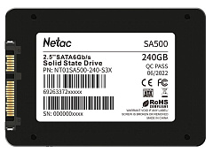 Ssd накопитель Netac SSD SA500 240GB 2.5 SATAIII 3D NAND, R/W up to 520/450MB/s, TBW 120TB, 3y wty