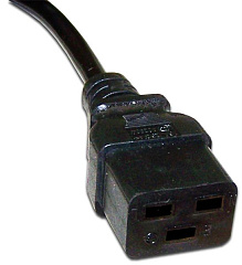  Шнур питания C19-Schuko угловая, 3х1.5, 220В, 16А, черный, 3 метра