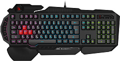 Клавиатура A4Tech B314 черный USB Multimedia for gamer LED (подставка для запястий) кабель 1.8м