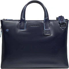 Деловая сумка Piquadro Blue Square CA4021B2/BLU2 с отделением для ноутбука 15.6" синяя натур.кожа