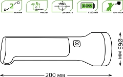 Фонарь ручной Gauss GFL203 черный 3Вт лам.:светодиод. (GF203)