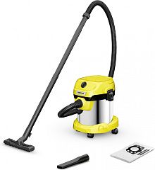 Строительный пылесос Karcher WD 2 Plus S V-15/4/18 1000Вт (уборка: сухая/влажная/выдув/сбор воды) желтый